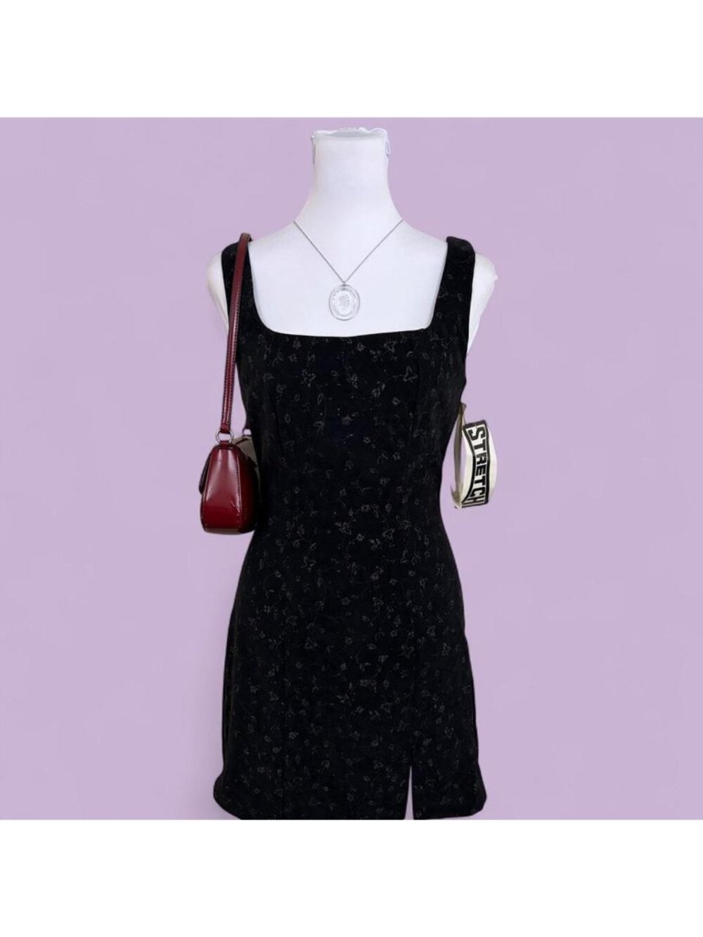 90s xoxo floral whimsygoth little black dress